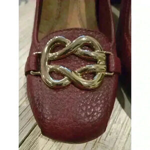 Aerosoles Women's Red Embellished Pebble Leather Pumps Sz 8.5 Business Preppy